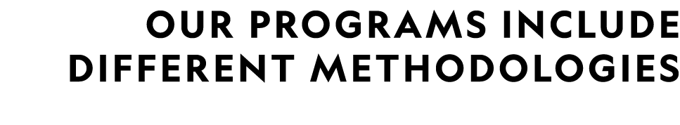 Our Programs include different Methodologies