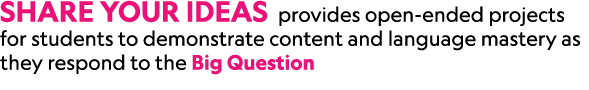 Share Your Ideas provides open ended projects for students to demonstrate content and language mastery as they respon...