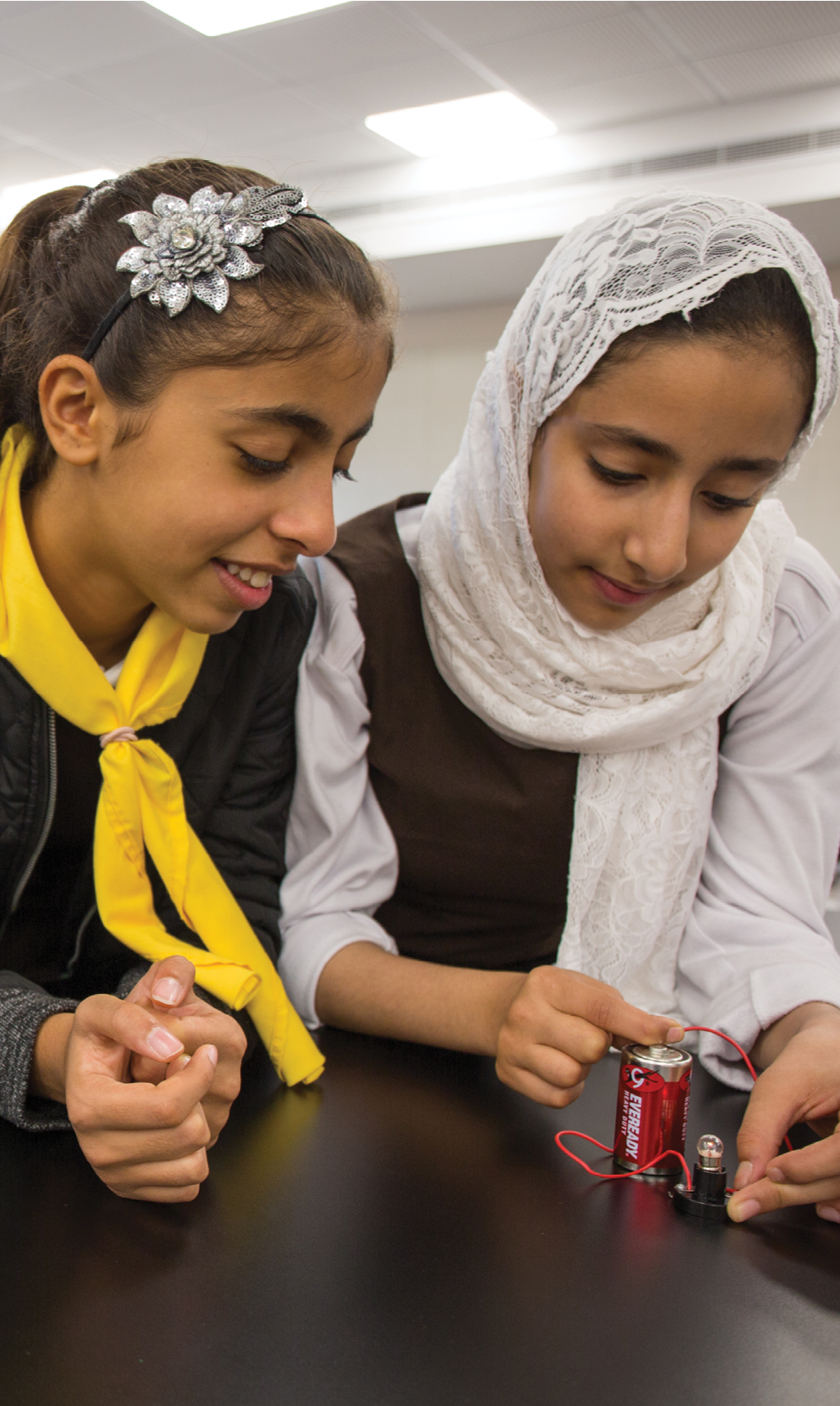 Bahrain, Al-Maarifa Girls Secondary School offers a dynamic program for girls that emphasizes science, english, math, physical education and nutrition classes.