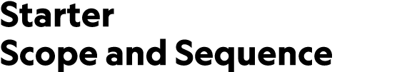 Starter Scope and Sequence