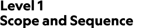 Level 1 Scope and Sequence